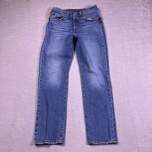 Levi's 501 Original Premium Big E Straight Leg Jeans Womens 28 Blue Denim